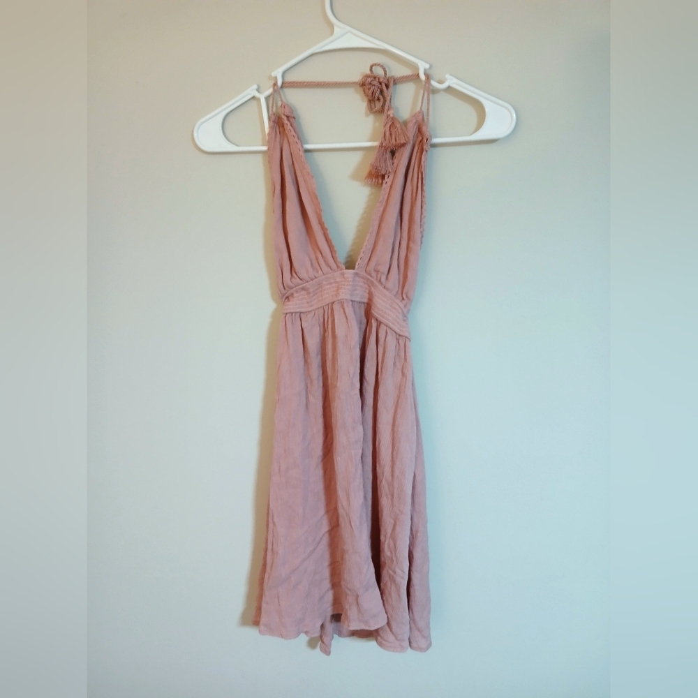 Rue21 Blush Pink Halter Summer Dress With Tassel Ties
